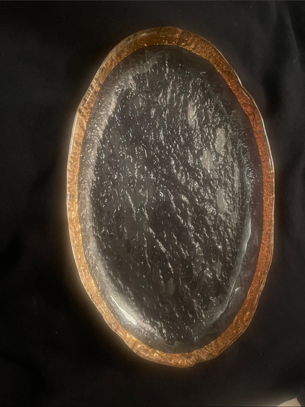 Black and Gold Oval Serving Platter - Elegant Entertaining Tray